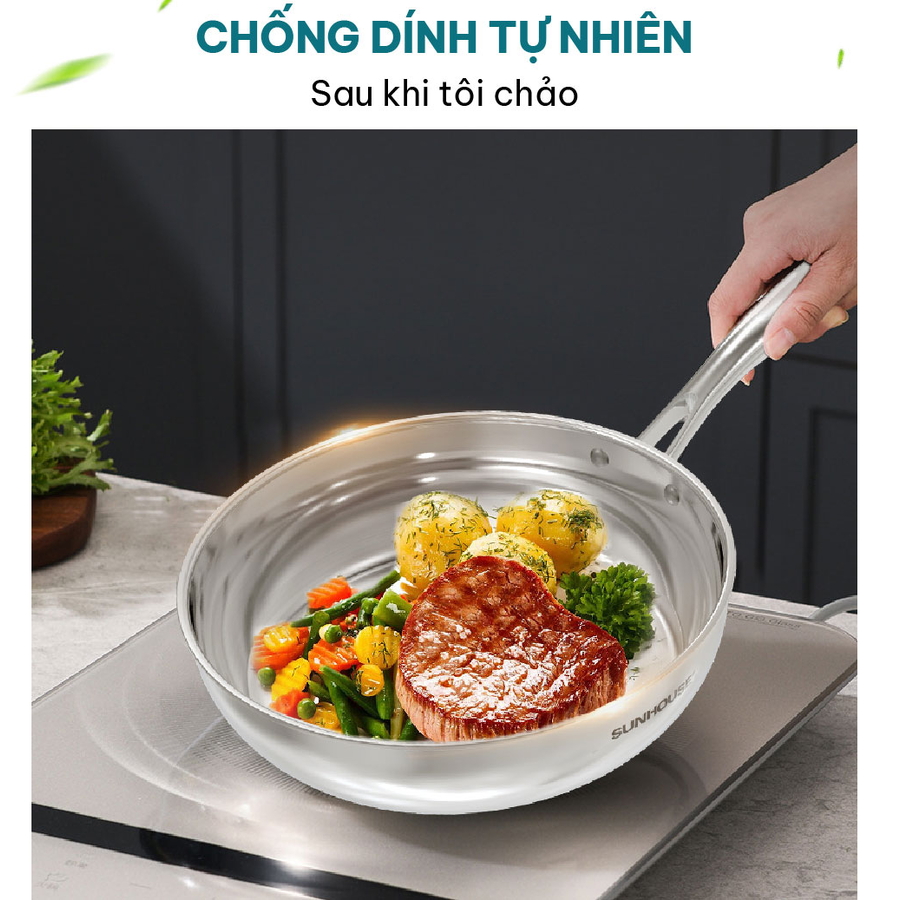 CHẢO INOX ĐA LỚP SUNHOUSE IN20M6E