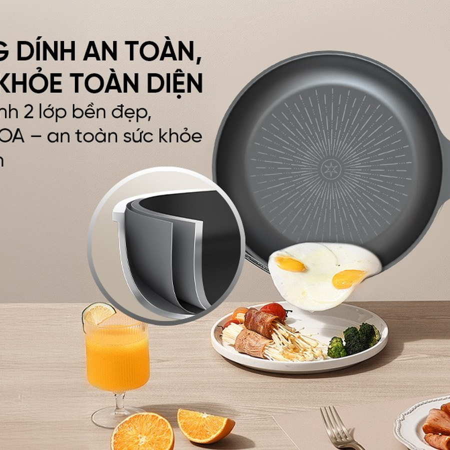 CHẢO SÂU CHỐNG DÍNH SIÊU BỀN SUNHOUSE SBDS20/24/26/28B