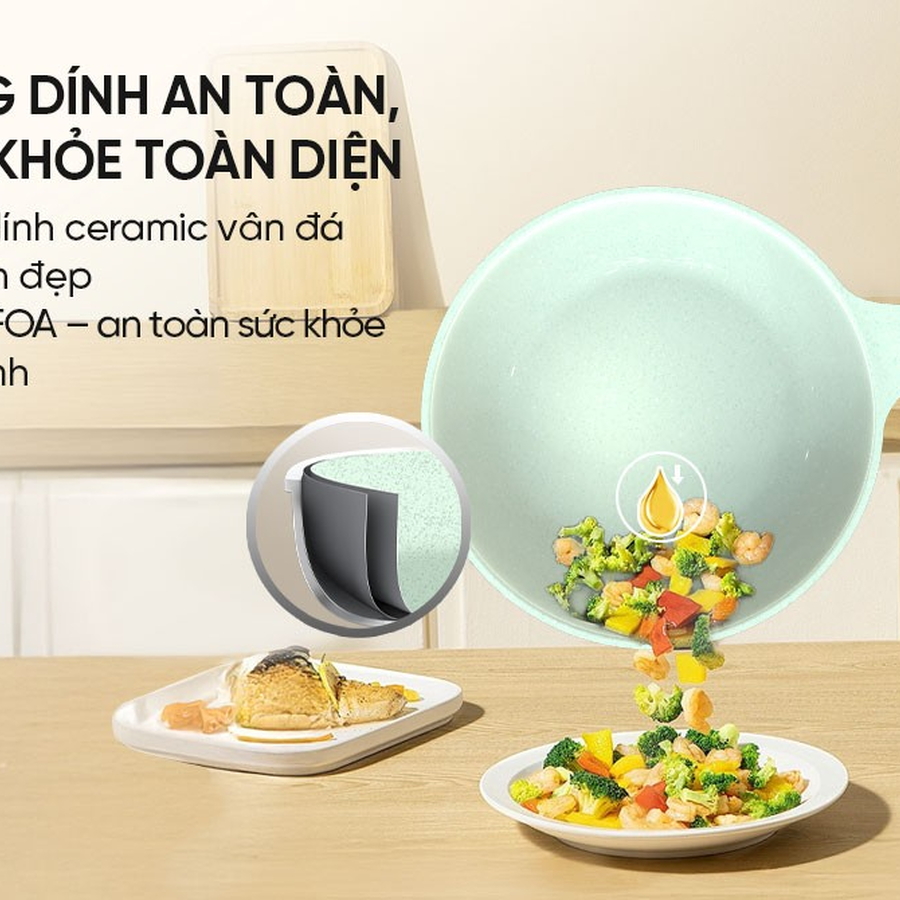 CHẢO PHỦ SỨ AN TOÀN ĐÁY TỪ SUNHOUSE HEALTHY SBDS20/24/26/28/30MT