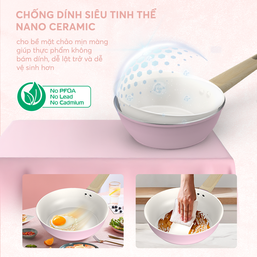CHẢO PHỦ SỨ NANO ĐÁY TỪ SUNHOUSE HEALTHY SHG20/24/26MP