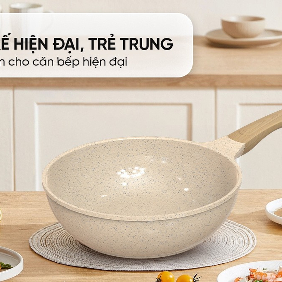 CHẢO PHỦ SỨ AN TOÀN ĐÁY TỪ SUNHOUSE HEALTHY SBDS20/24/26/28MC